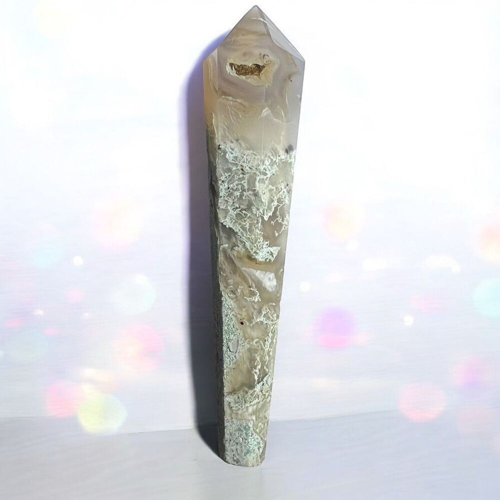 Moss Agate Crystal‎ Meditation Wand